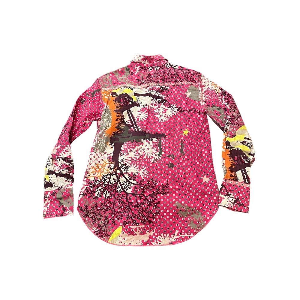 Vintage 90s Kenzo Jeans Multicolor AOP Floral Pattern Print Pink Womens 38 US 6 - Picture 7 of 9